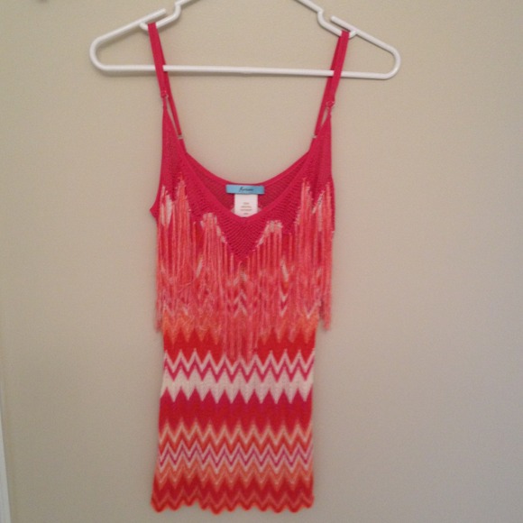 Marciano designer fringed top sz M