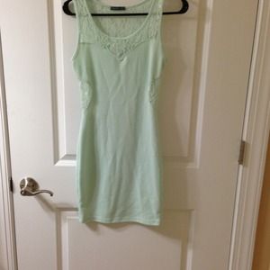 Mint green dress with lace detail