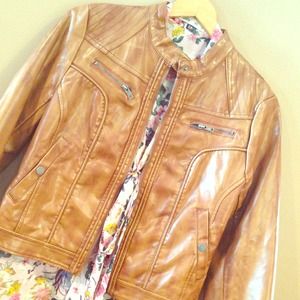 Light Brown Faux Leather Jacket