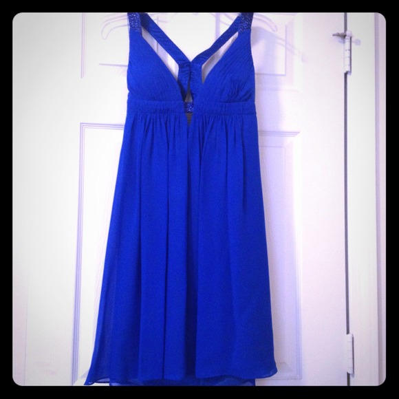 💕SOLD💕beautiful blue beaded cocktail dress