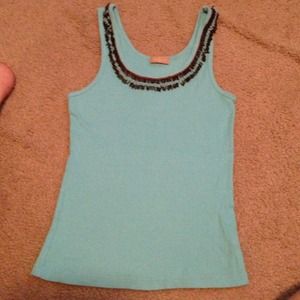 Forever 21, Small tank top. With beading turquoise