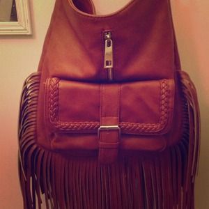 Brown fringe bag.