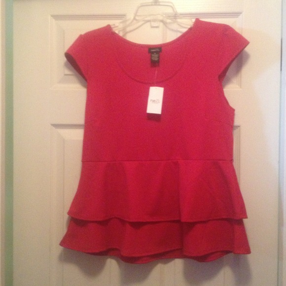 Red peplum top