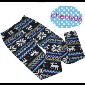 Blue snowflake leggings