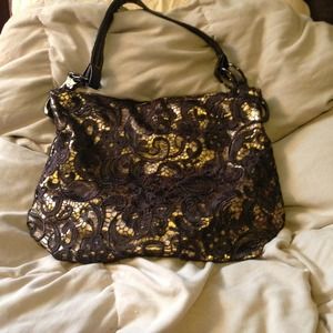 Gorgeous gold/brown lace handbag