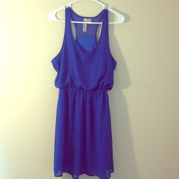 Royal blue chiffon dress