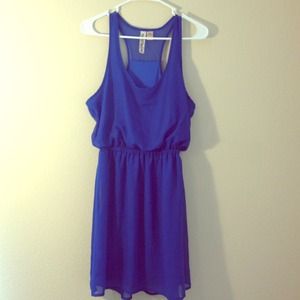 Royal blue chiffon dress