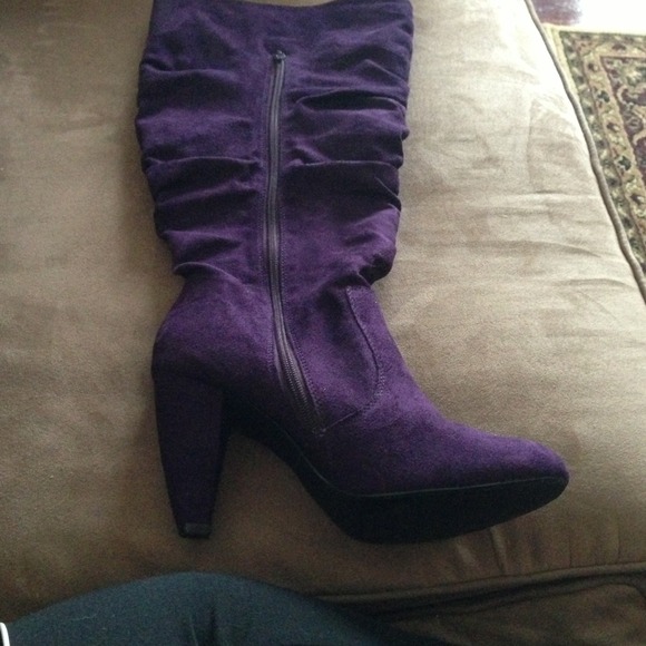 Purple Suede Boots - Picture 2 of 4