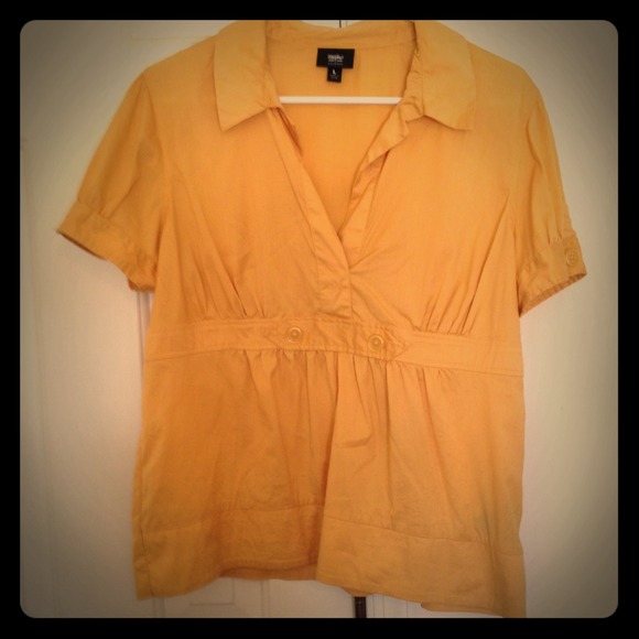 Mustard cap sleeve top