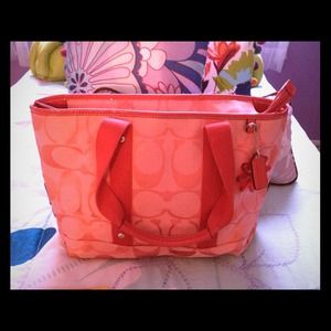Authentic hot pink Coach tote!