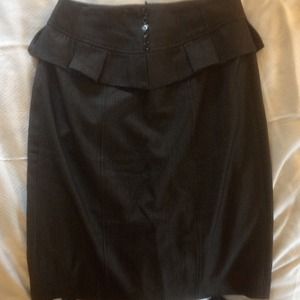 charcoal pinstripe skirt w peplum detail