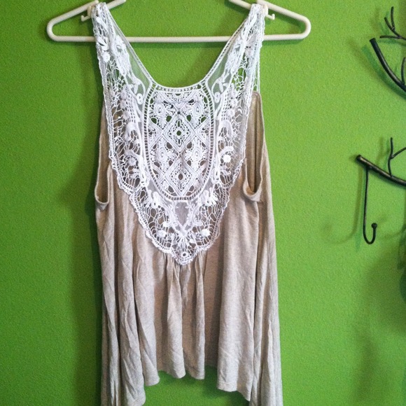 Lace back top.