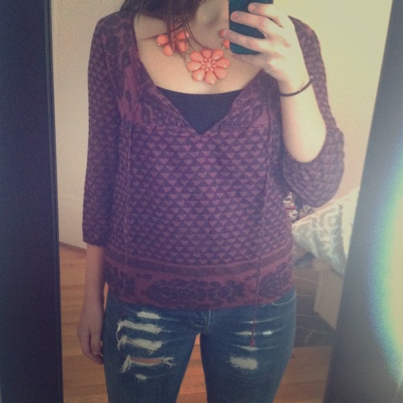 🔴SOLD🔴 Purple bohemian top