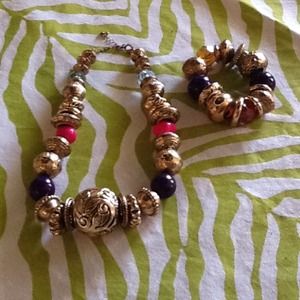 Gold stunning Erica Lyons necklace and bracket