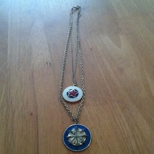 Layered gold plated nautical necklace.