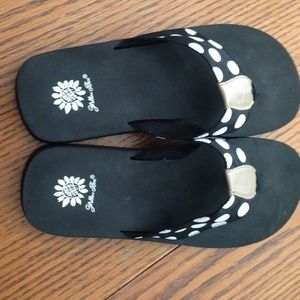 Yellow Box flip flops