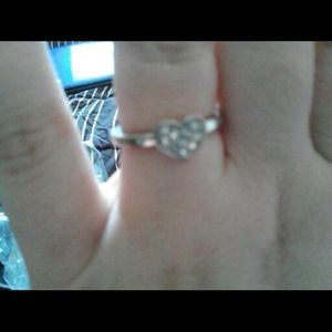 Heart shaped ring with small diamonds