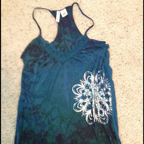 Full Tilt Peacock Color Tank Top NWOT