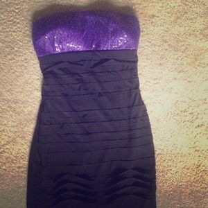 Purple/black cocktail dress