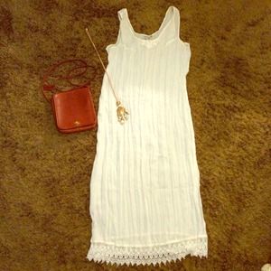 Sheer white dress lace detail gorgeous!