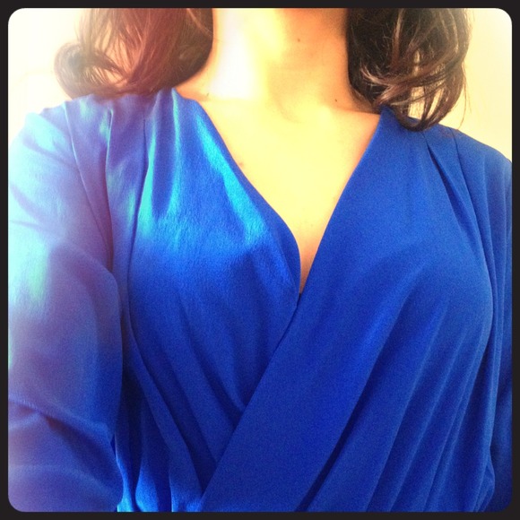 **SOLD **NEW without tags Blue silk dress