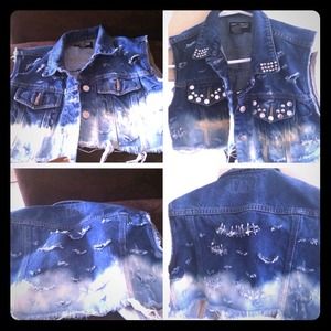 Customized denim ombré vest