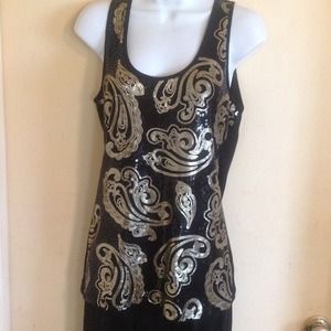 Sequined Paisley Tank