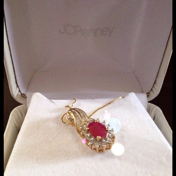 Ruby necklace with gold chain RESERVED FOR SHUCHI