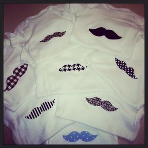 Mustache Ts and onesies!!!