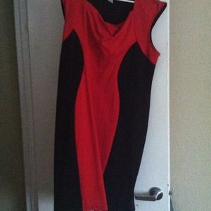 Slimming black & red dress