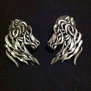 Horse Head Post Earrings