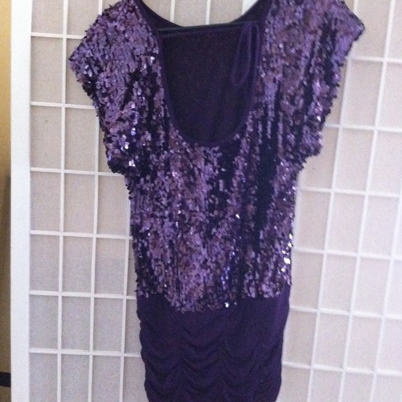 Sequined purple dress