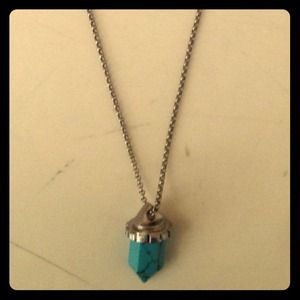Turquoise and silver Madewell necklace