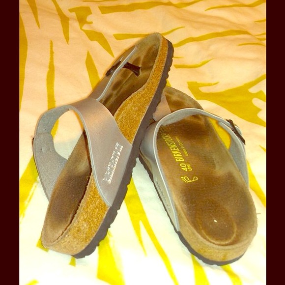 *SOLD* silver birkenstock sandals