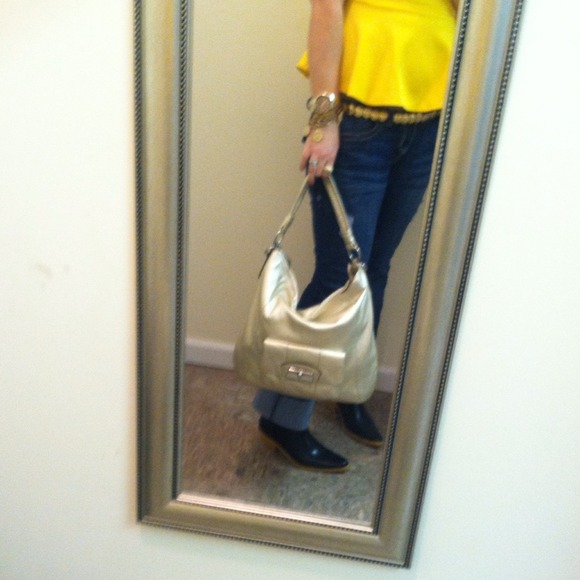 🔖SOLD🔖COACH Kristin Convertible Hobo ~ Metallic - Picture 2 of 4