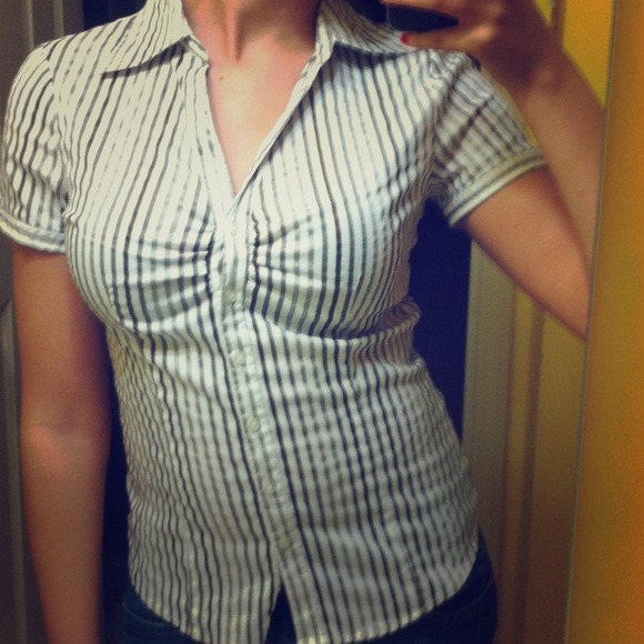 Multicolored Striped NY&C Stretch Button Up