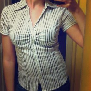 Multicolored Striped NY&C Stretch Button Up