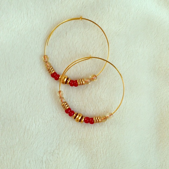 Amrita Singh Russian gold & crystal hoop earrings