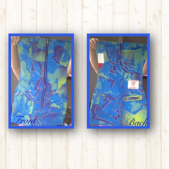 Blue mix color dress
