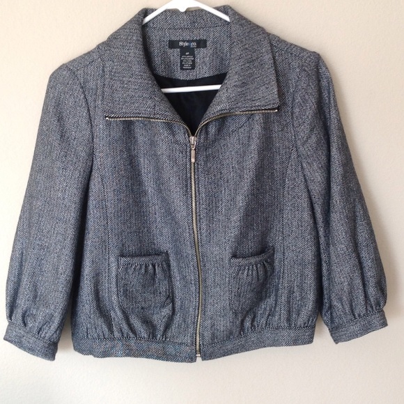 Tweed Herringbone Motto Jacket - Picture 2 of 4