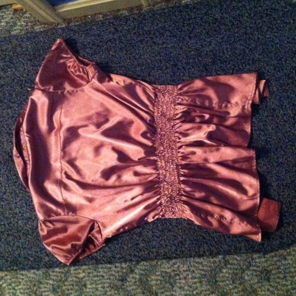 Shiny Pink Button Up - Picture 3 of 3