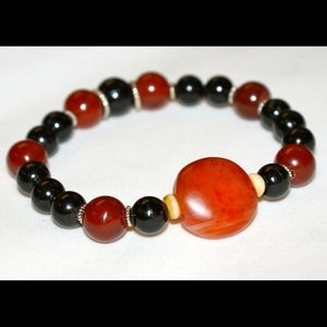 Men's blk tourmaline bracelet