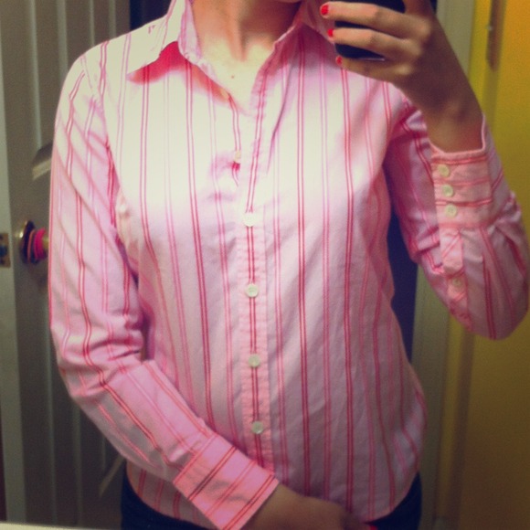 J. Crew Pink Striped Top