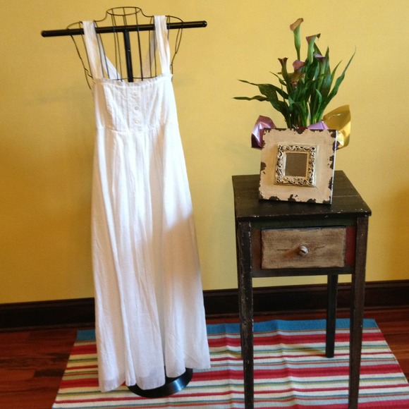J. Crew white cotton/ramie sundress.
