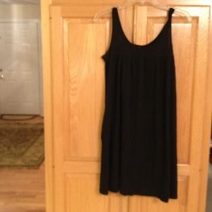 Cotton Empire Waist Black Dress