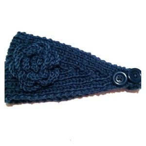 Blue green crochet headband
