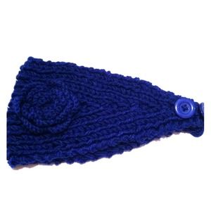 Blue crochet headband