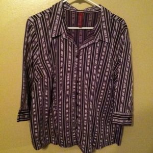 Purple/white stripped shirt