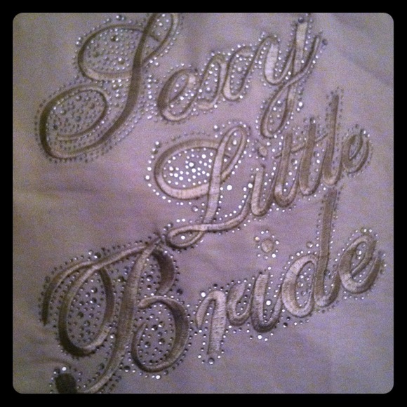 Sexy Little Bride white hooded short sleeve zip up