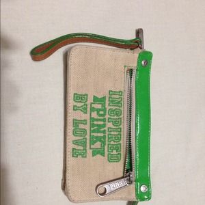 Pink wristlet wallet